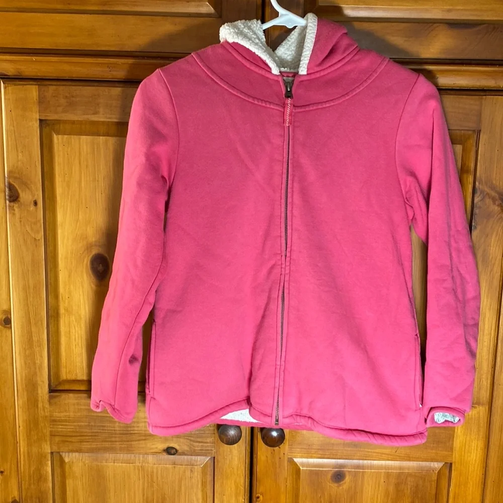 Lands’ End Pink Fur Jacket